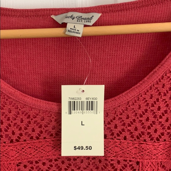 LS size L Lucky Brand Thermal top NWT - Picture 2 of 6